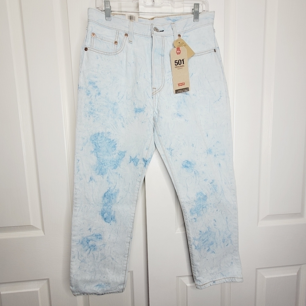 Levi's 501 Jeans in Light Blue Tie-Dye Wash
